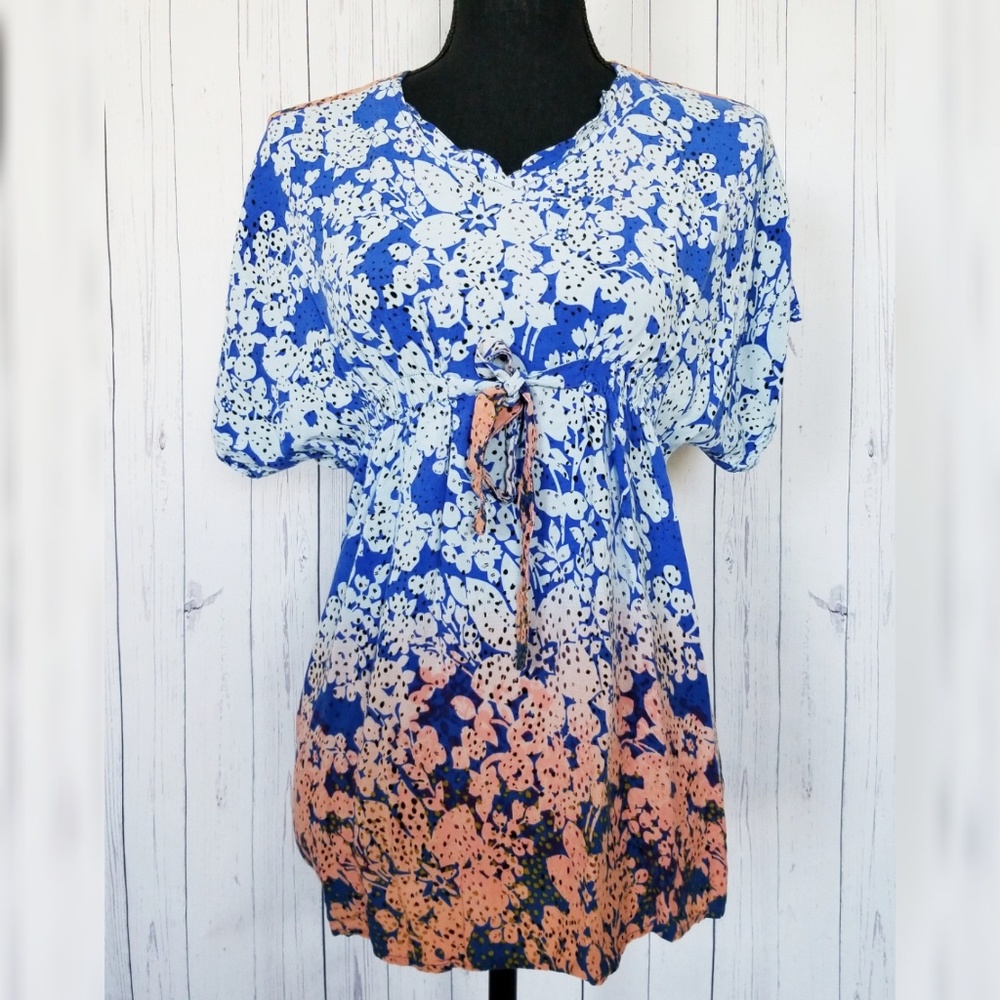 ⬇️🌹Cabi (XS)Style 891 Blue/Orange Ombre Tunic Top - Picture 3 of 8